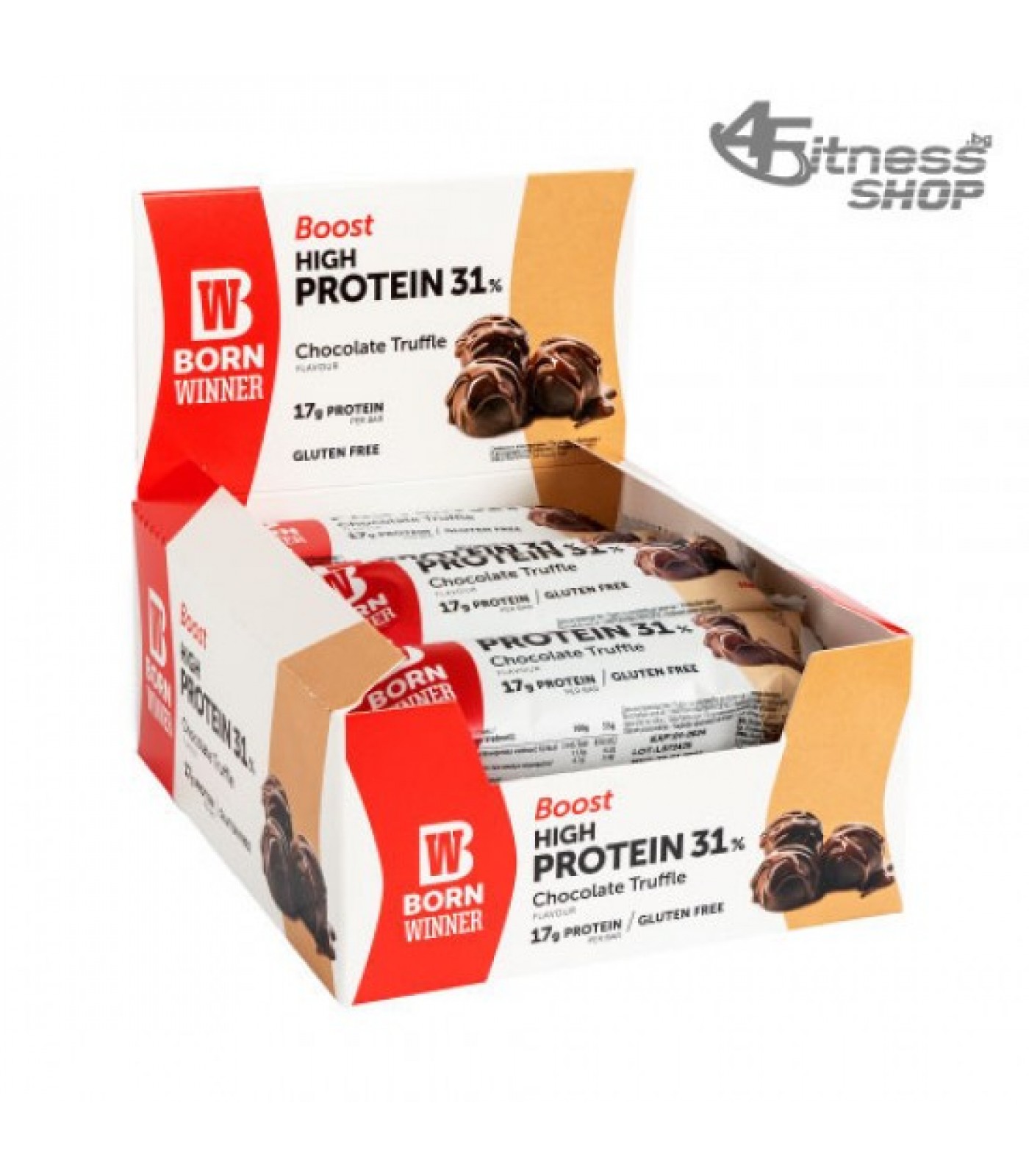 BORN WINNER Boost High Protein Bar 31% chocolate truffle 12x55 гр